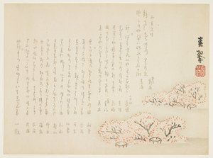 桜、1866年（色木版画） 作： Shunsui
